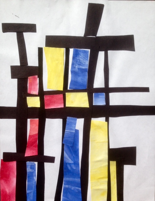 Kindergarten Piet Mondrian Gridded Collages | Wow Art Project